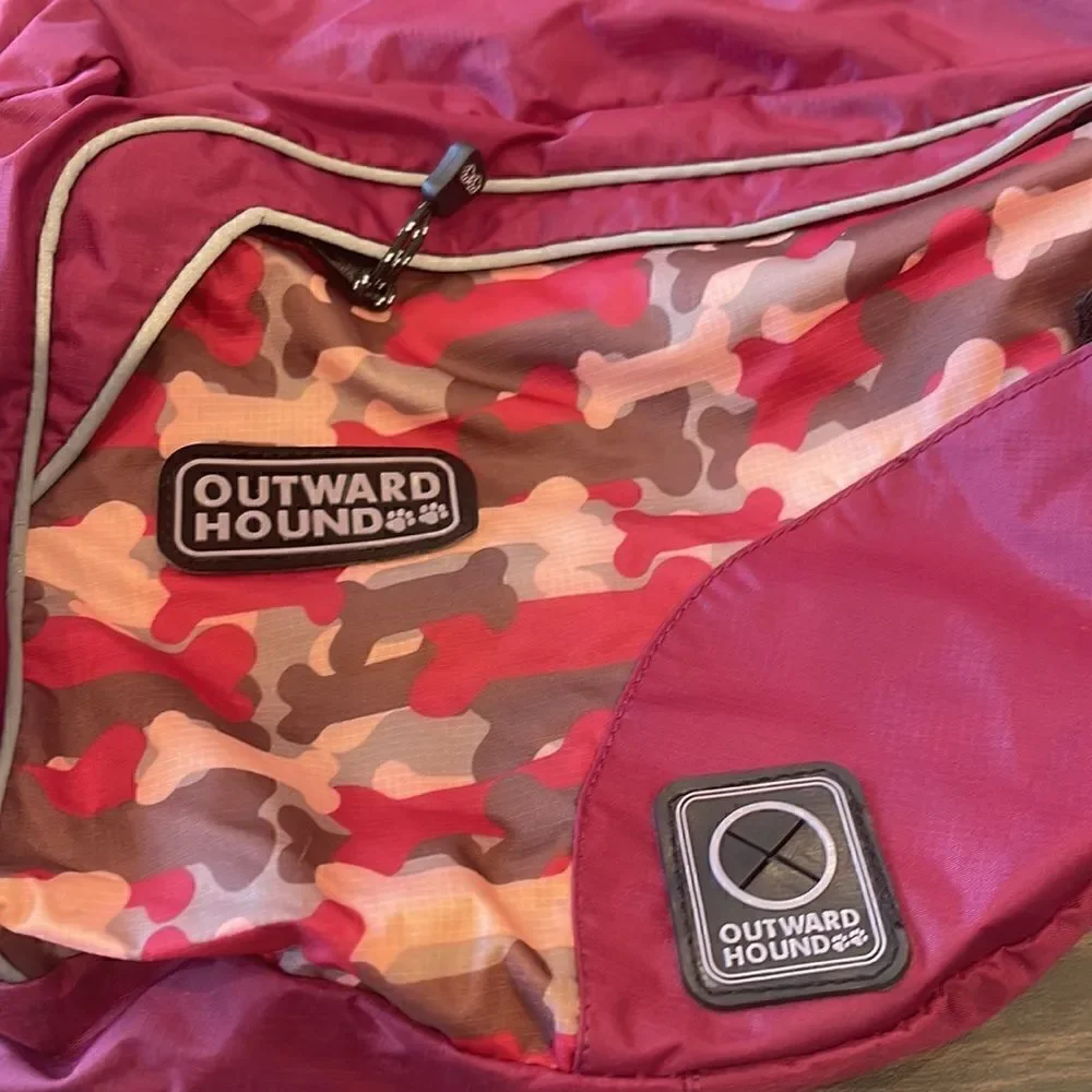 Outward hound saddlebags adjustable, nylon, really nice, lightweight.
